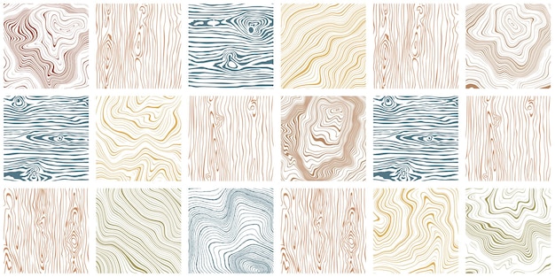 Vector wood texture set different shades pattern mosaic panel