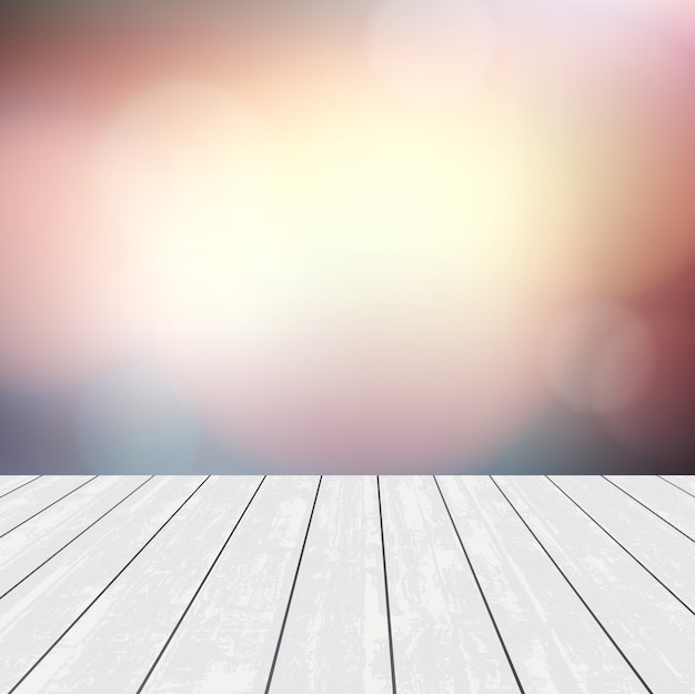 Vector wood texture table top on blurred abstract background