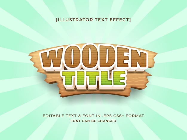 Wood title text effect in wood pattern scheme