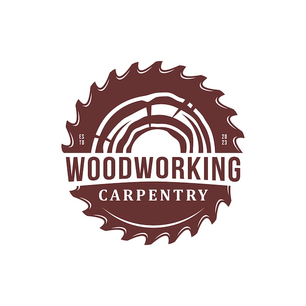 Wood work logo design template