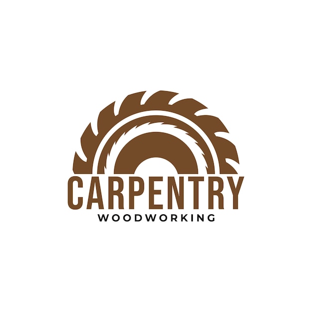 wood working lodge carpenter factory vector logo design template