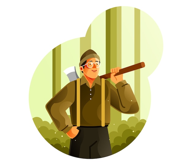 Woodcutter in the forest