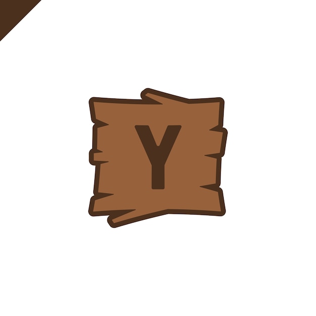 Wooden alphabet blocks with letter y in wood texture