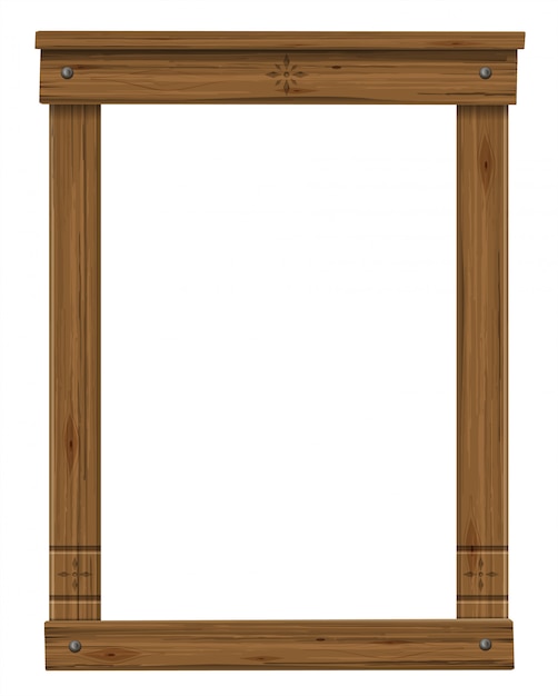 Wooden antique window or door frame