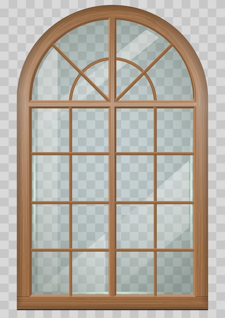 Wooden arched window