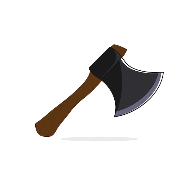 木製の斧の刃のベクトル要素のイラスト