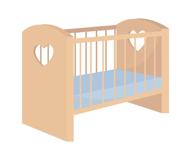 Vector wooden baby crib