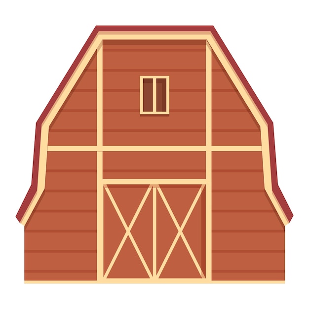 Wooden barn house icon cartoon vector Land nature stable