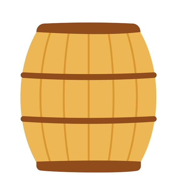 Wooden barrel icon Vector illustration