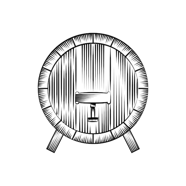 Vector wooden barrel icon