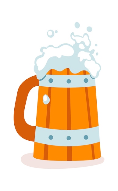 Vector wooden beer mug