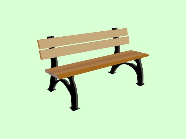 Vector a wooden bench with the word 