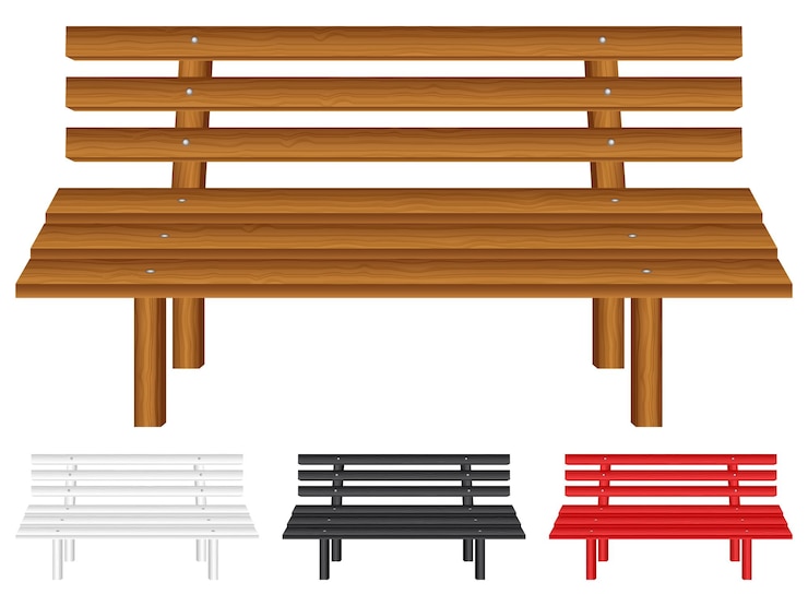 Vector wooden bench