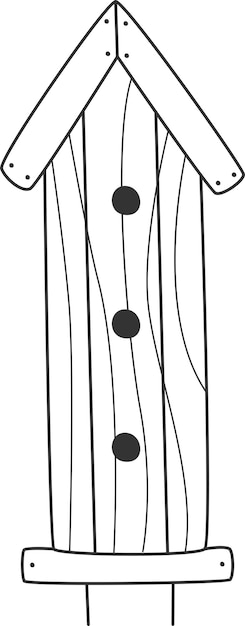 Vettore contorno di casetta per uccelli in legno