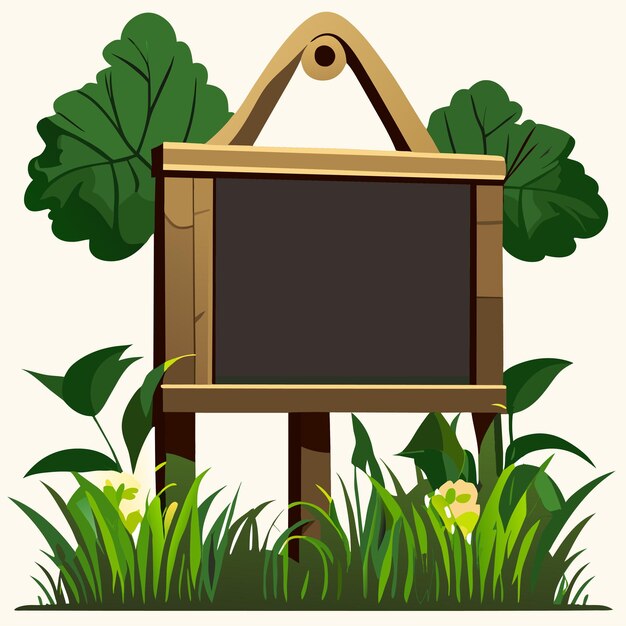 Vector wooden blank sign board design or garden sign board design