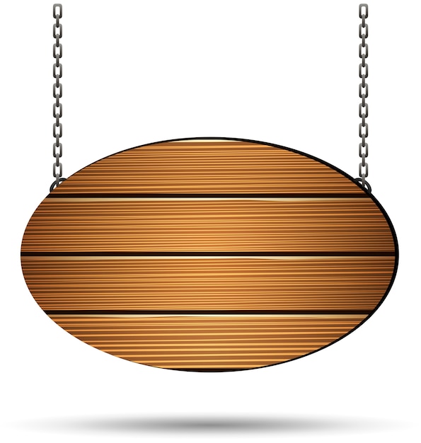 Wooden board on the chains