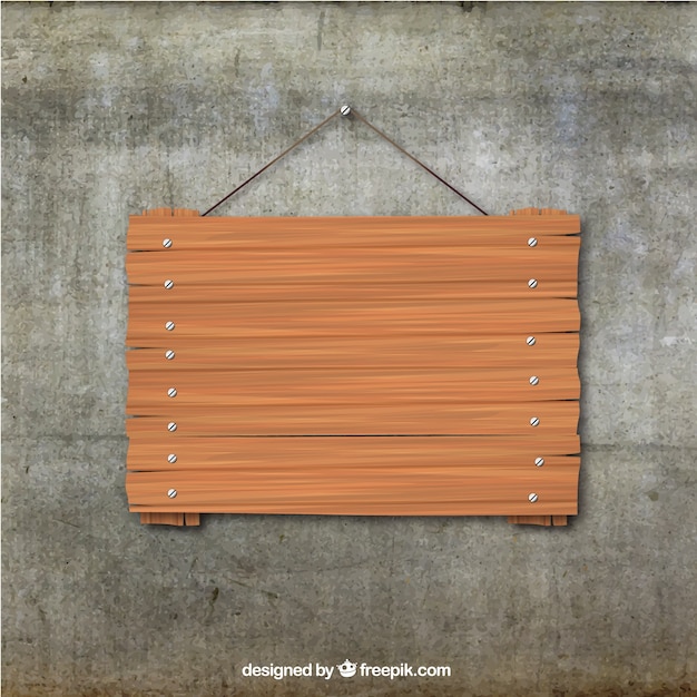 Vector wooden board hanging