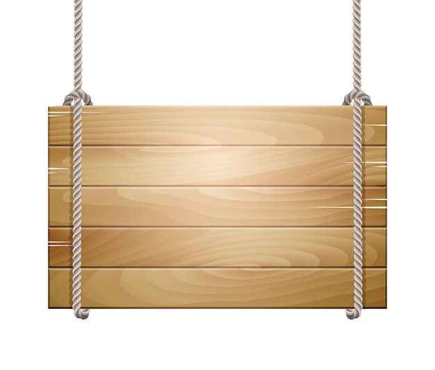 wooden board sign hanging on a rope