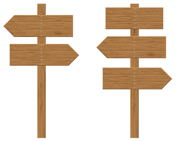 Wooden boards signs vector illustration