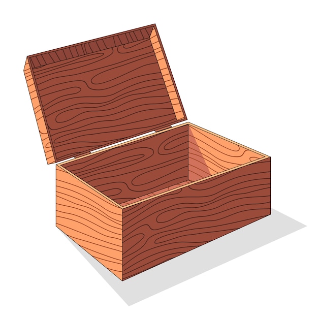 Vector wooden box illustration