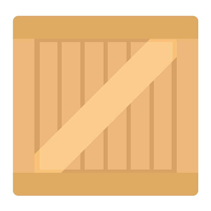 Vector wooden box vector illustratie stijl