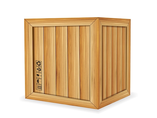 Vector wooden box