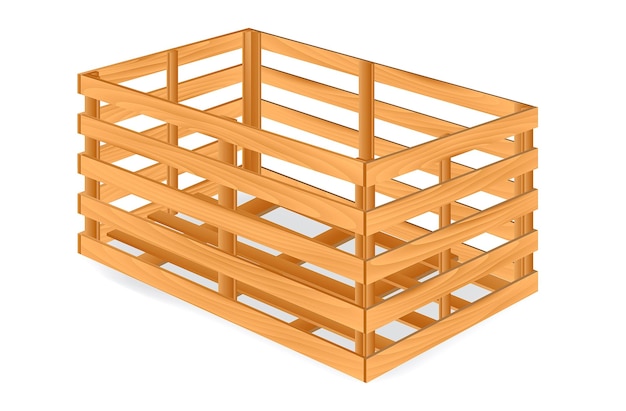 흰색 - 3d 그림에 격리된 현실적인 나무 상자