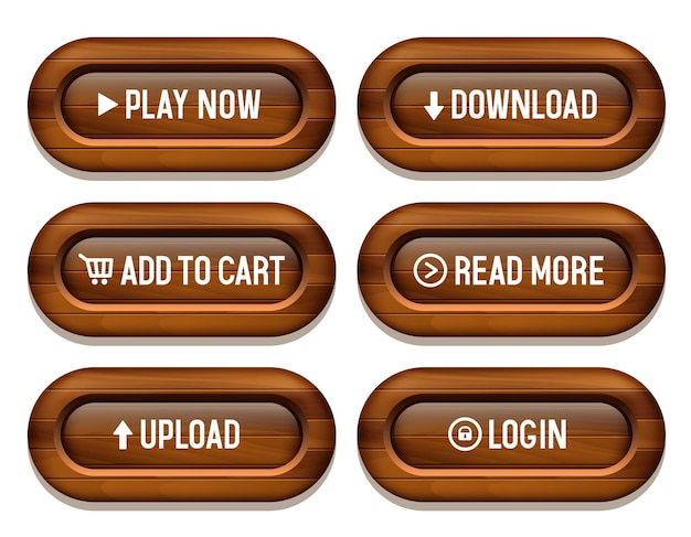 Vector wooden buttons for website big set of buttons for web design vector set