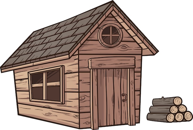 Vettore cabina di legno