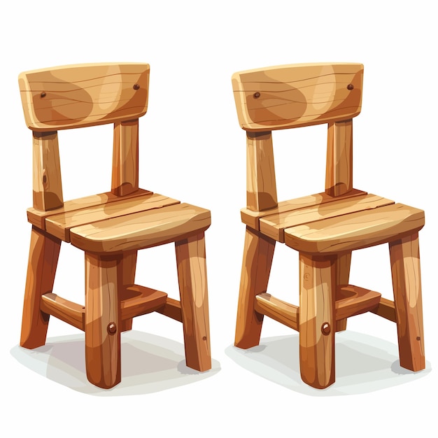 Vettore sedie in legno