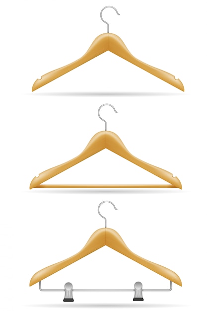 Vector wooden clothes hanger