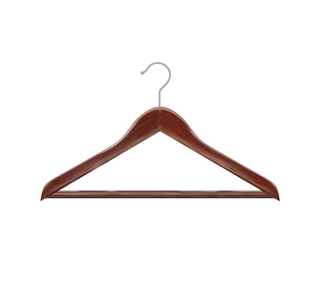 Wooden clothes hangers mahogany clothes hanger realistic vector clothes hanger wooden hanger closeup