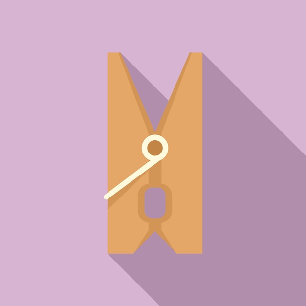 wooden clothes pin icon flat illustration of wooden clothes pin vector icon for web design