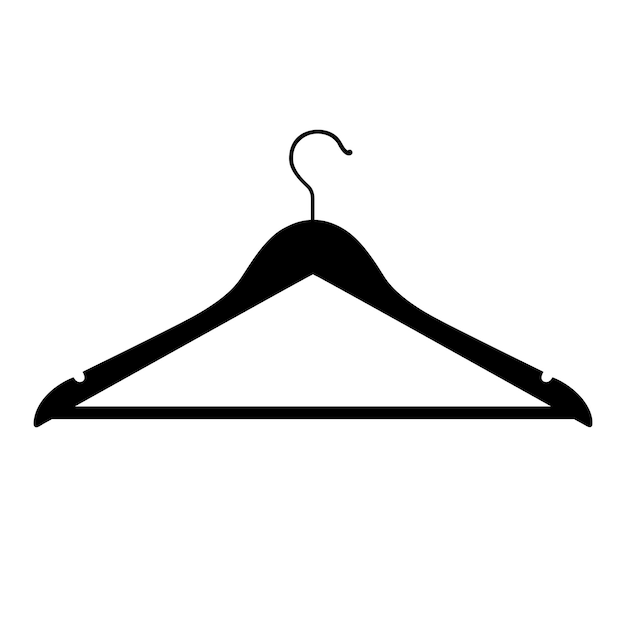 Wooden coat hanger in simple style Coat hanger icon