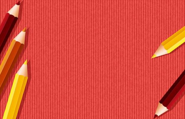 Vector wooden color pencils background