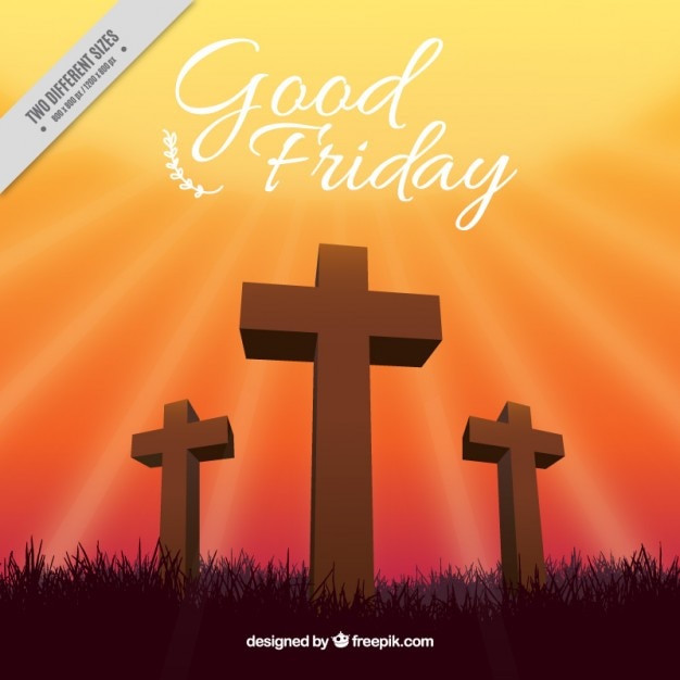 Wooden crosses good friday background