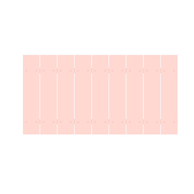 Recinzione da giardino rosa carina in legno recinzione di cartone animato vettoriale isolata su sfondo bianco
