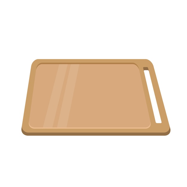 Vector wooden cutting board for kitchen isometric vector illustration isolated icon