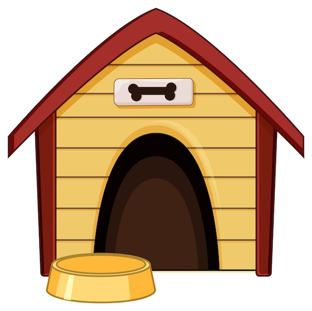 Vector wooden dog house isolated