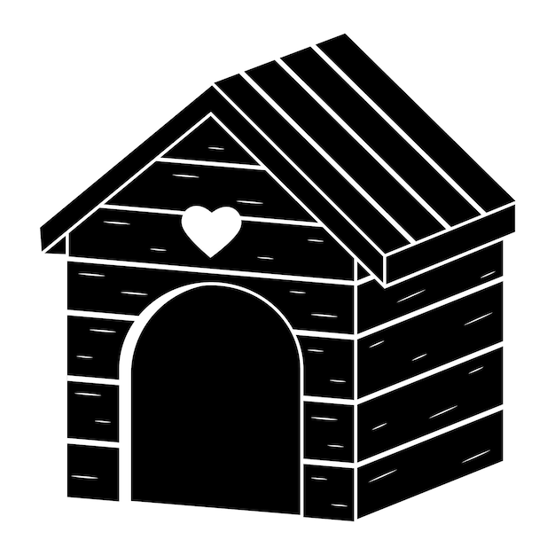 Wooden doghouse color vector isolated illustration icon black color