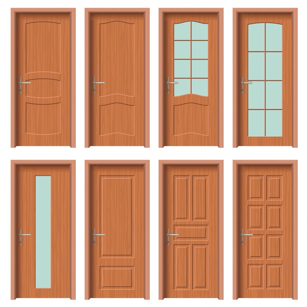 Wooden door set, Interior apartment