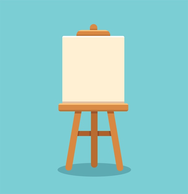 Blank Painting Easel Flat Vector Illustration Stock Illustration