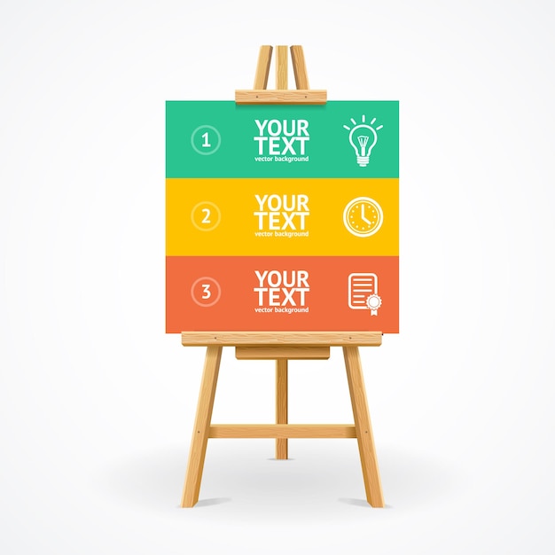 Wooden easel with canvas mockup