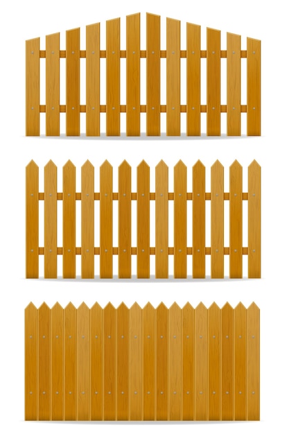 Vector wooden fence vector illustration