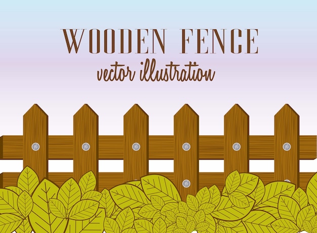 Vector wooden fence