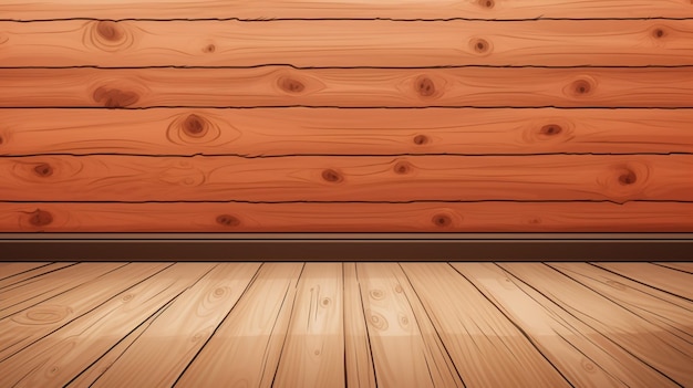 Вектор Деревянный пол с деревянной дверью и деревянным полом бесплатное фото