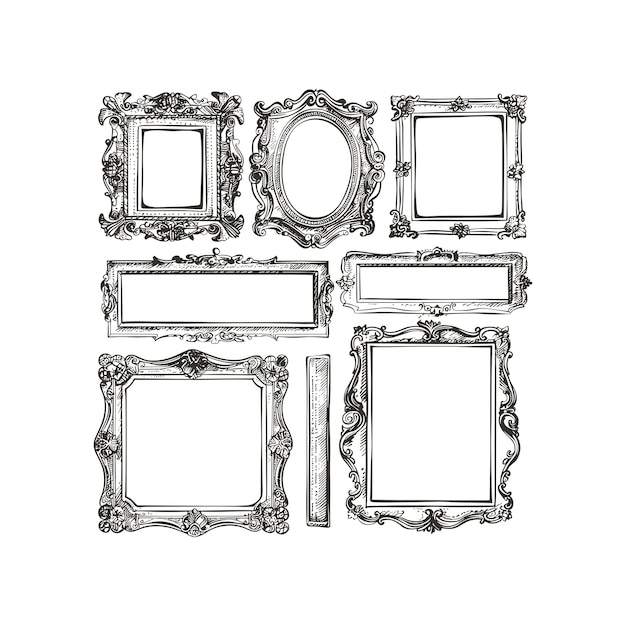 wooden frame border vintage vector design