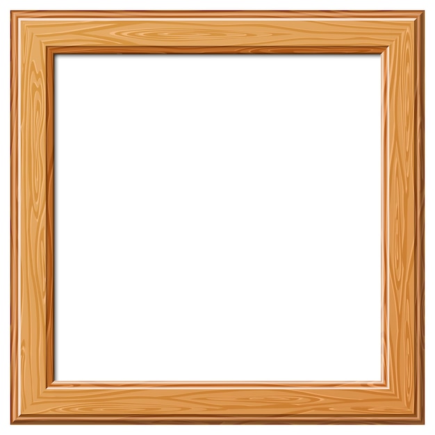 Vector wooden frame for photo or pictures isolated on white background