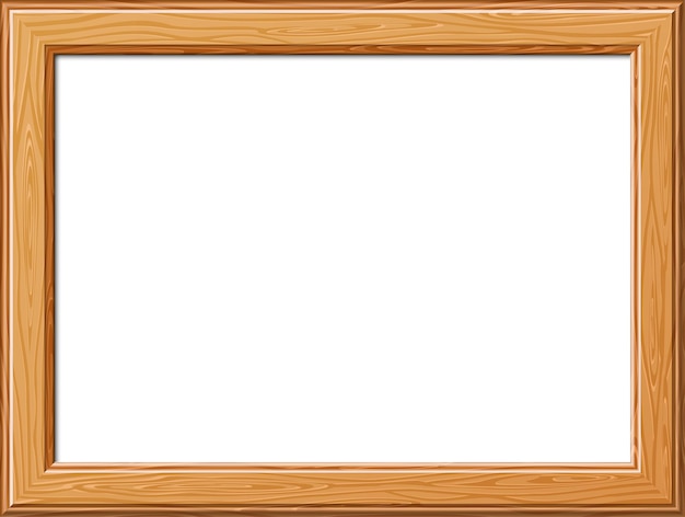 Vector wooden frame size a4 for photo or pictures isolated on white background vector illustration