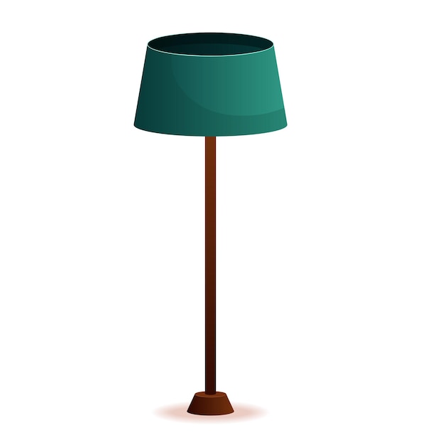 Wooden furniture of colorful set This illustration showcases a lamp in a captivating cartoon design